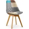 Buy Dining Chair Denisse Upholstered Scandi Design Wooden Legs Premium New Edition - Patchwork Patty Multicolour 59970