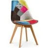 Buy Dining Chair Denisse Upholstered Scandi Design Wooden Legs Premium New Edition - Patchwork Simona Multicolour 59971