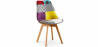 Buy Dining Chair Denisse Upholstered Scandi Design Wooden Legs Premium New Edition - Patchwork Ray Multicolour 59972 - in the EU