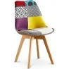 Buy Dining Chair Denisse Upholstered Scandi Design Wooden Legs Premium New Edition - Patchwork Ray Multicolour 59972