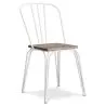 Buy Industrial Style Metal and Light Wood Chair - Lillor White 59989