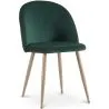 Buy Dining Chair Accent Velvet Upholstered Scandi Retro Design Wooden Legs - Evelyne Dark green 59990