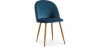 Buy Dining Chair Accent Velvet Upholstered Scandi Retro Design Wooden Legs - Evelyne Dark blue 59990 Home delivery