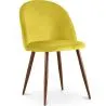 Buy Dining Chair Accent Velvet Upholstered Scandi Retro Design Dark Wooden Legs - Evelyne Yellow 59991