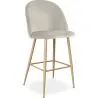 Buy Velvet Upholstered Bar Stool Scandinavian Design with Metal Legs - Evelyne Light grey 59992