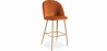 Buy Velvet Upholstered Bar Stool Scandinavian Design with Metal Legs - Evelyne Reddish orange 59992 with a guarantee
