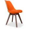 Buy Dining chair Denisse Scandi Style Premium Design With Cushion - Dark Legs Orange 59953