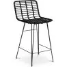 Buy Bar Stool Design Boho Synthetic Wicker 75cm - Catori Black 59995