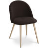 Buy Dining Chair - Upholstered in Fabric - Scandinavian Style - Evelyne Dark Brown 59261 with a guarantee