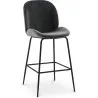 Buy Bar Stool Accent Velvet Upholstered Retro Design - Elias Dark grey 59997