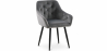 Buy Dining Chair Accent Velvet Upholstered Scandi Retro Design Wooden Legs - Alene  Dark grey 59998 in the Europe