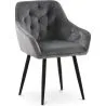 Buy Dining Chair Accent Velvet Upholstered Scandi Retro Design Wooden Legs - Alene  Dark grey 59998