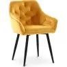Buy Dining Chair Accent Velvet Upholstered Scandi Retro Design Wooden Legs - Alene  Yellow 59998