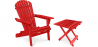 Buy Garden Chair + Table Adirondack Wood Outdoor Furniture Set - Alana Red 60008 - prices