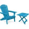 Buy Garden Chair + Table Adirondack Wood Outdoor Furniture Set - Alana Turquoise 60008