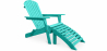 Buy Adirondack long Chair + Footrest Wood Outdoor Furniture Set - Alana Green 60009 home delivery