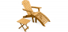 Buy Adirondack Garden long Chair + Footrest + Table Wood Outdoor Furniture Set - Alana Natural wood 60010 - in the EU