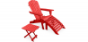 Buy Adirondack Garden long Chair + Footrest + Table Wood Outdoor Furniture Set - Alana Red 60010 - prices