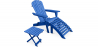Buy Adirondack Garden long Chair + Footrest + Table Wood Outdoor Furniture Set - Alana Blue 60010 at Privatefloor