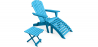 Buy Adirondack Garden long Chair + Footrest + Table Wood Outdoor Furniture Set - Alana Turquoise 60010 in the Europe