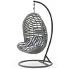Buy Hanging Garden Chair Rattan Synthetic Design Boho Egg Style - Delsin Grey 60017