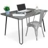 Buy Desk Set - Industrial Design 120cm - Hairpin + Dining Chair - Stylix Silver 60069