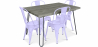 Buy Industrial Design Dining Table 120cm + Pack of 4 Dining Chairs - Industrial Design - Hairpin Stylix Lavander 59923 at Privatefloor