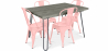 Buy Industrial Design Dining Table 120cm + Pack of 4 Dining Chairs - Industrial Design - Hairpin Stylix Pastel orange 59923 - prices