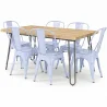 Pack Dining Table - Industrial Design 150cm + Pack of 6 Dining Chairs - Industrial Design - Hairpin Stylix image 9
