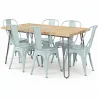 Pack Dining Table - Industrial Design 150cm + Pack of 6 Dining Chairs - Industrial Design - Hairpin Stylix image 9