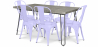 Buy Pack Dining Table - Industrial Design 150cm + Pack of 6 Dining Chairs - Industrial Design - Hairpin Stylix Lavander 59924 at Privatefloor
