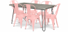 Buy Pack Dining Table - Industrial Design 150cm + Pack of 6 Dining Chairs - Industrial Design - Hairpin Stylix Pastel orange 59924 - prices