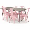 Pack Dining Table - Industrial Design 150cm + Pack of 6 Dining Chairs - Industrial Design - Hairpin Stylix image 9