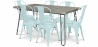 Buy Pack Dining Table - Industrial Design 150cm + Pack of 6 Dining Chairs - Industrial Design - Hairpin Stylix Pale Green 59924 with a guarantee