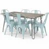 Pack Dining Table - Industrial Design 150cm + Pack of 6 Dining Chairs - Industrial Design - Hairpin Stylix image 9