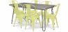 Buy Pack Dining Table - Industrial Design 150cm + Pack of 6 Dining Chairs - Industrial Design - Hairpin Stylix Pastel yellow 59924 in the Europe