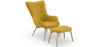 Buy  Armchair with Footrest - Upholstered in Linen - Huda Yellow 60084 Home delivery