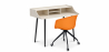 Buy Wooden Desk - Scandinavian Design - Torkel + Designer Office Chair - Joan Orange 60066 with a guarantee