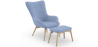 Buy Upholstered Armchair with Footrest - Scandinavian Style - Huda Light blue 60084 - prices