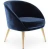 Buy Velvet upholstered accent chair with wooden legs - Pimba Dark blue 60077