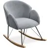 Buy Velvet upholstered rocking armchair - Freia  Light grey 60082