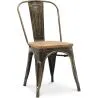 Buy Dining Chair Stylix Industrial Design Metal and Light Wood - New Edition Metallic bronze 60123