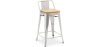 Buy Bar Stool with Backrest - Industrial Design - Wood & Steel - 60cm - New Edition - Stylix Steel 60125 at Privatefloor