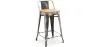 Bar Stool with Backrest - Industrial Design - Wood & Steel - 60cm - New Edition - Stylix image 9