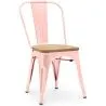 Buy Dining Chair Stylix Industrial Design Metal and Light Wood - New Edition Pastel orange 60123