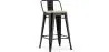 Bar Stool with Backrest - Industrial Design - Wood & Steel - 60cm - New Edition - Stylix image 9