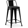 Buy Bar Stool with Backrest - Industrial Design - 60cm - New Edition - Stylix Black 60126 - in the EU