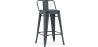 Buy Bar Stool with Backrest - Industrial Design - 60cm - New Edition - Stylix Dark grey 60126 - in the EU