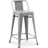 Bar Stool with Backrest - Industrial Design - 60cm - New Edition - Stylix image 9