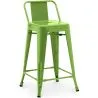 Buy Bar stool with small backrest  Stylix industrial design Metal - 60cm - New Edition Light green 60126